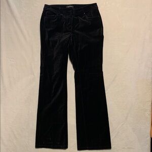 White House Black Market Velvet Boot Leg Pants Sz 8 Womens Black WHBM